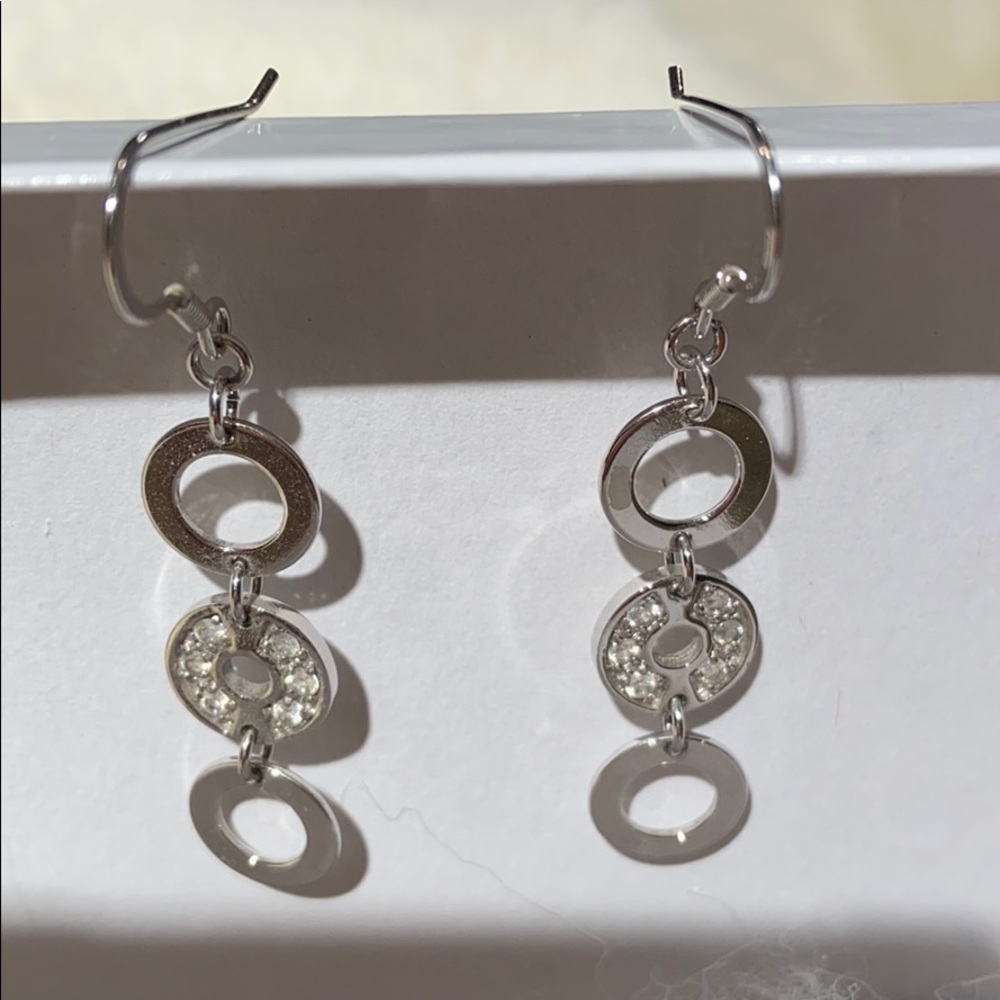 Silver and crystal earrings